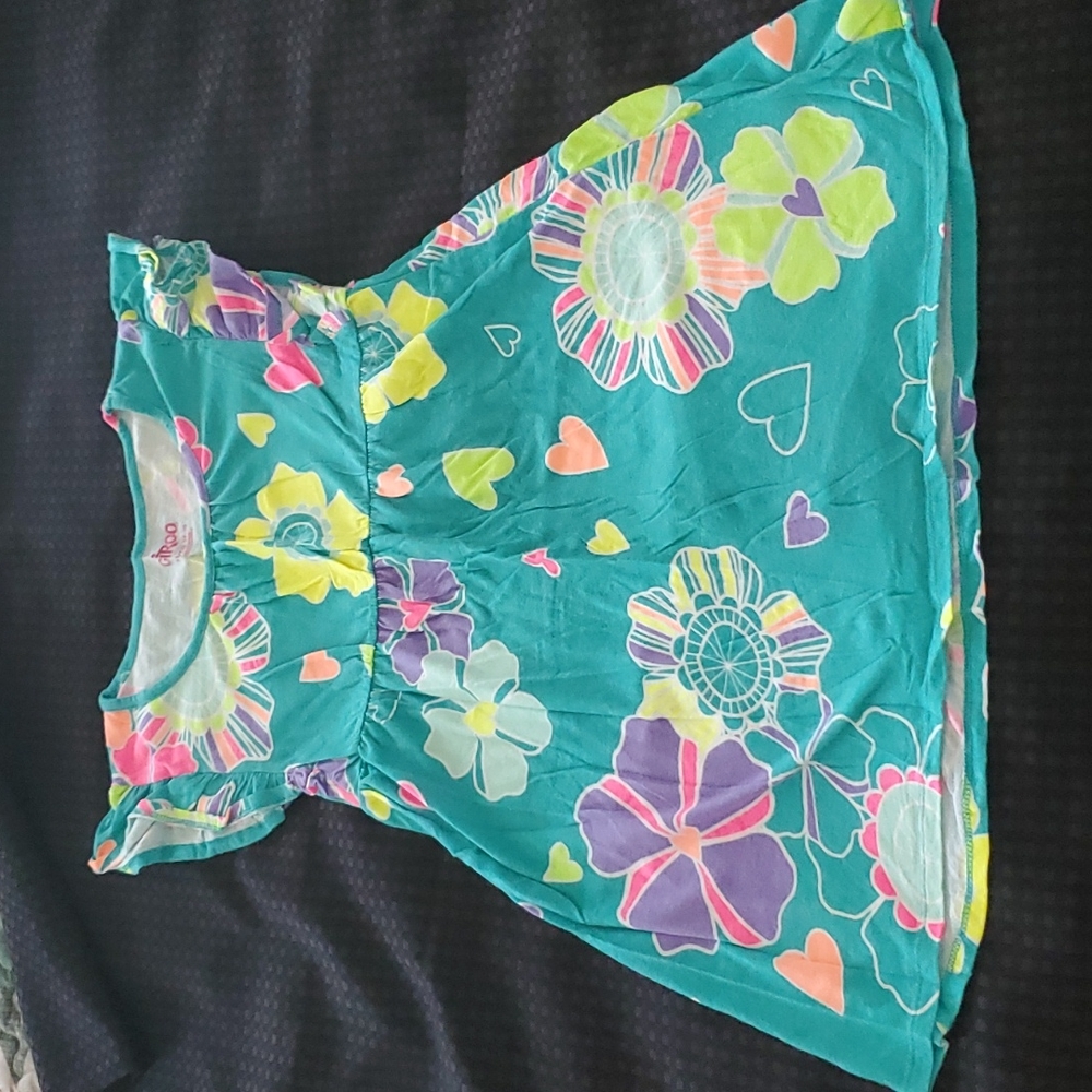 Circo, turquoise, floral, short sleeve, dress, size XL (14-16)